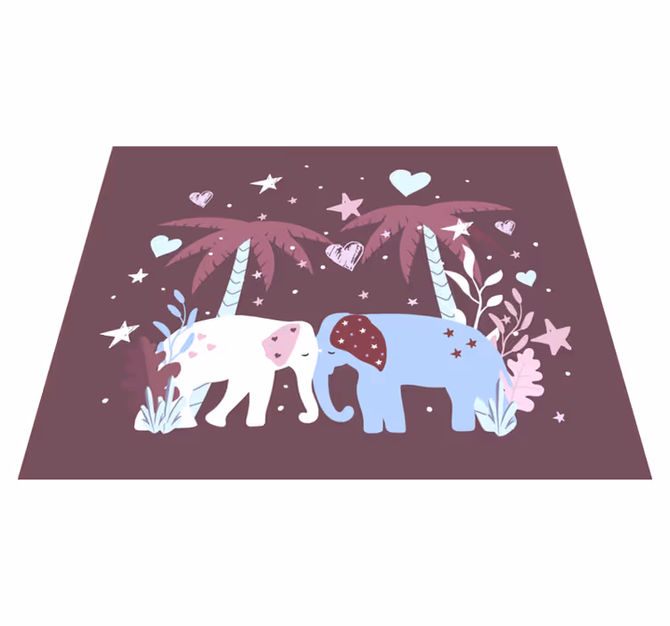 Slonovi zaljubljeni vinil prostirka - TenStickers