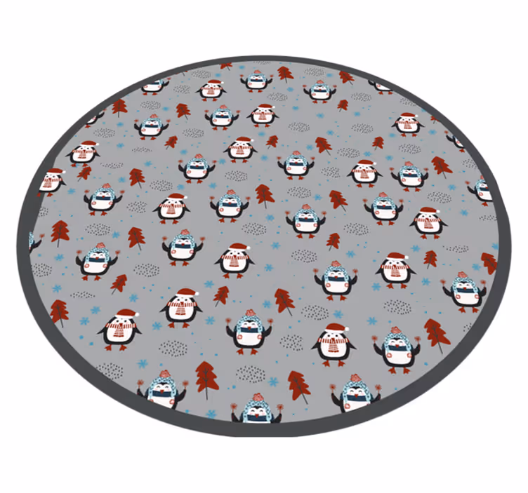 Vinil podovi Božić svečani motiv pingvina - TenStickers