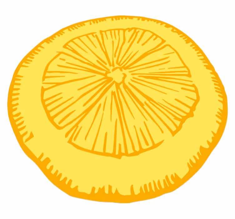 Vinil pod u kuhinji kriška žutog citrusa - TenStickers