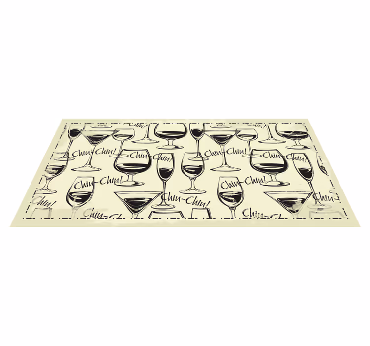 Vinil pod u kuhinji čaše za vino za živjele - TenStickers