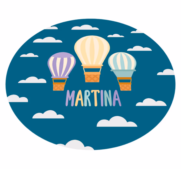 Baloni i oblaci personalizirana prostirka - TenStickers