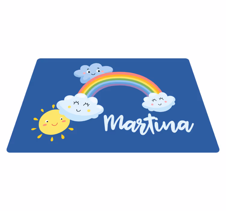 Duga i oblaci personalizirana prostirka - TenStickers