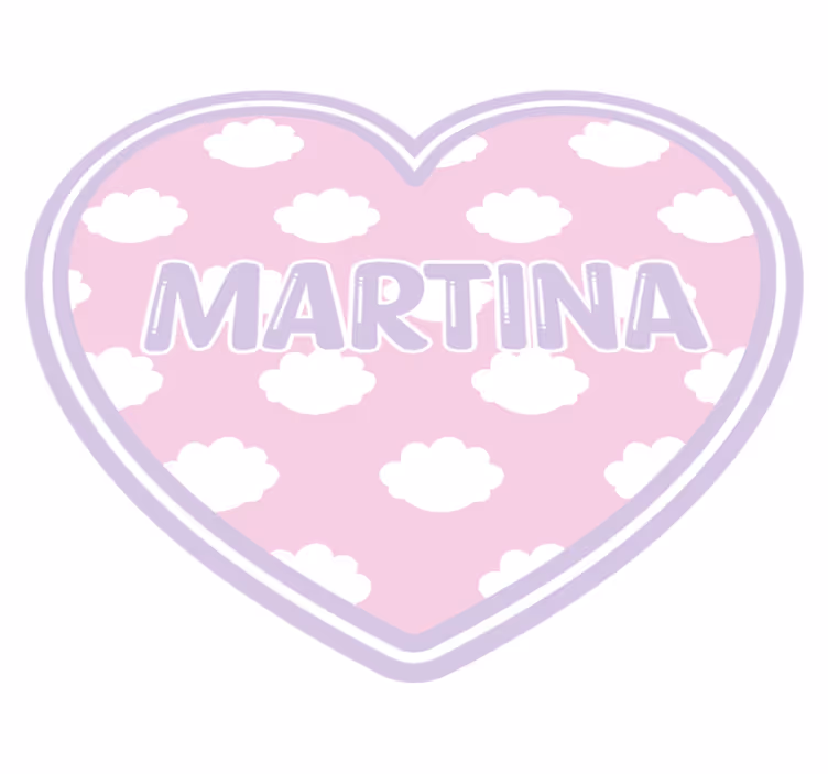 Srce u oblacima personalizirana vinil prostirka - TenStickers