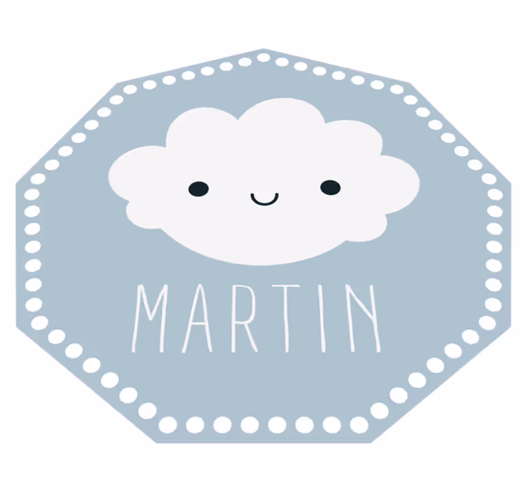 Sretan oblak personalizirana vinil prostirka - TenStickers