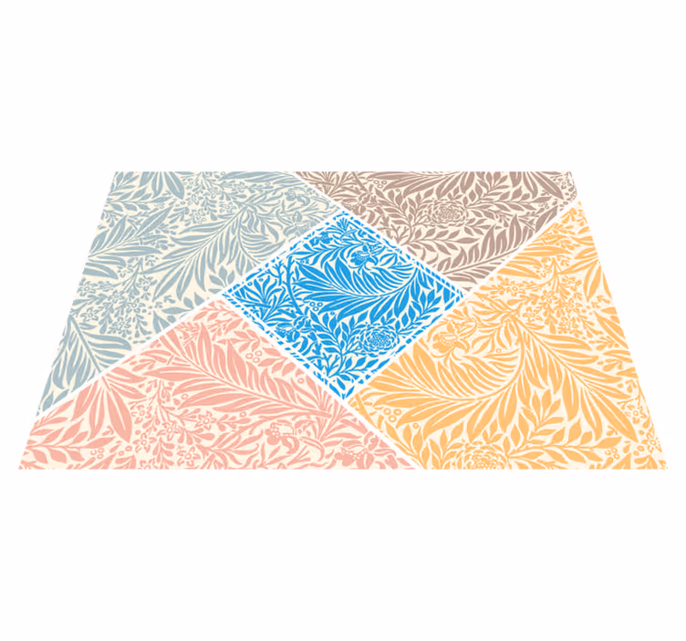 Vinil pod u kuhinji cvjetni patchwork dizajn - TenStickers