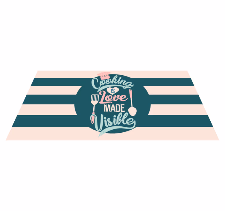 Kuhanje je ljubav učinila vidljivim kuhinjski pod - TenStickers