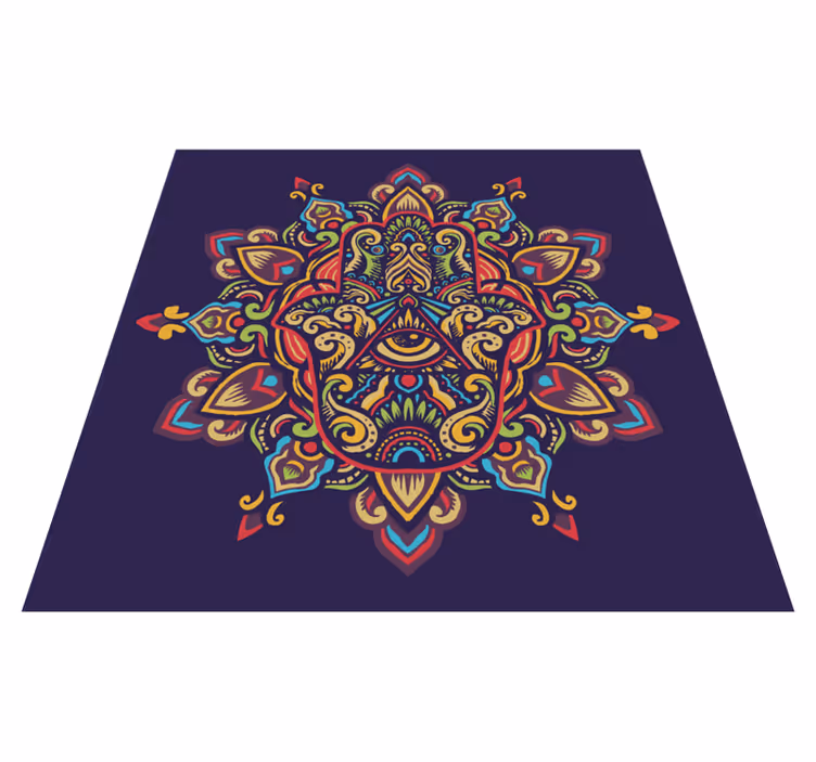 Vinil podovi mandala dizajn plave pozadine - TenStickers