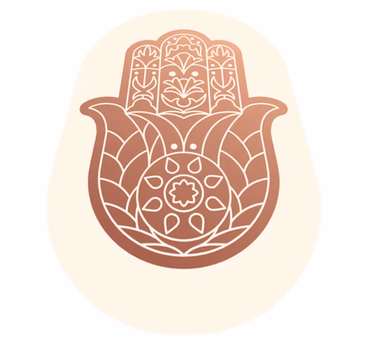 Vinil podovi mandala bež ruka fatime - TenStickers