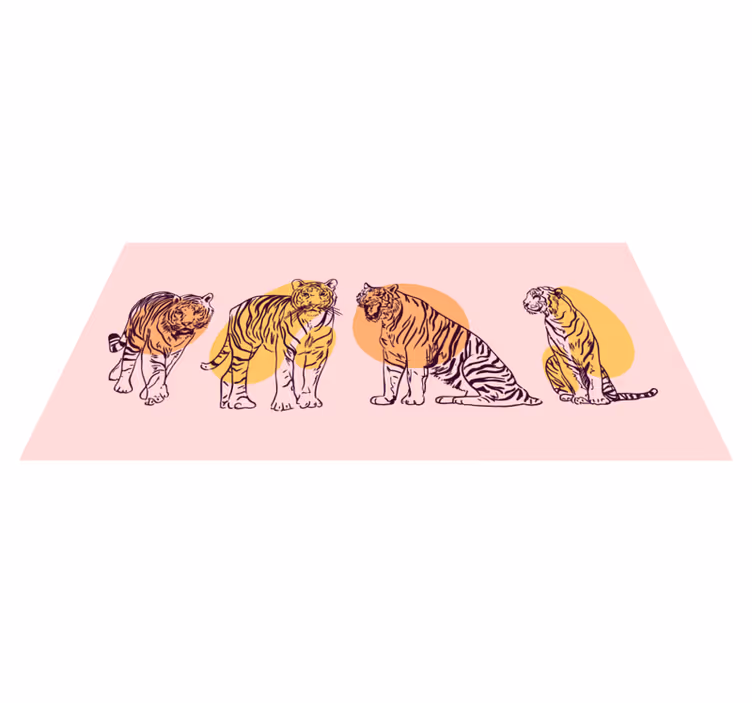 Vinil podovi životinja uokvirena ilustracija tigra - TenStickers