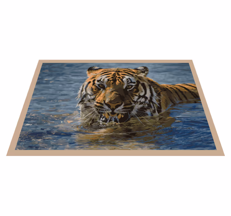 Vinil podovi životinja tigar u vodi - TenStickers