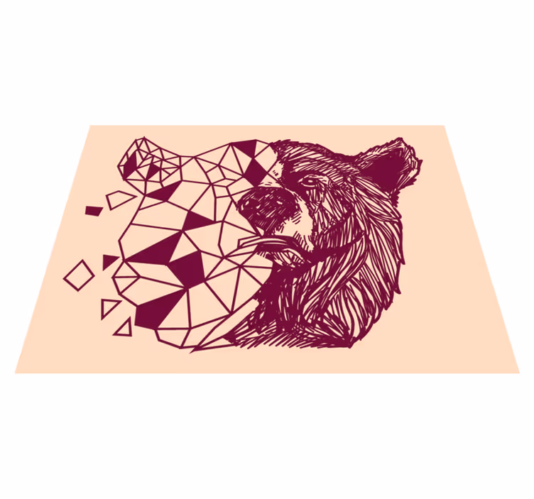 Vinil podovi životinja geometrijska medvjeđa glava - TenStickers