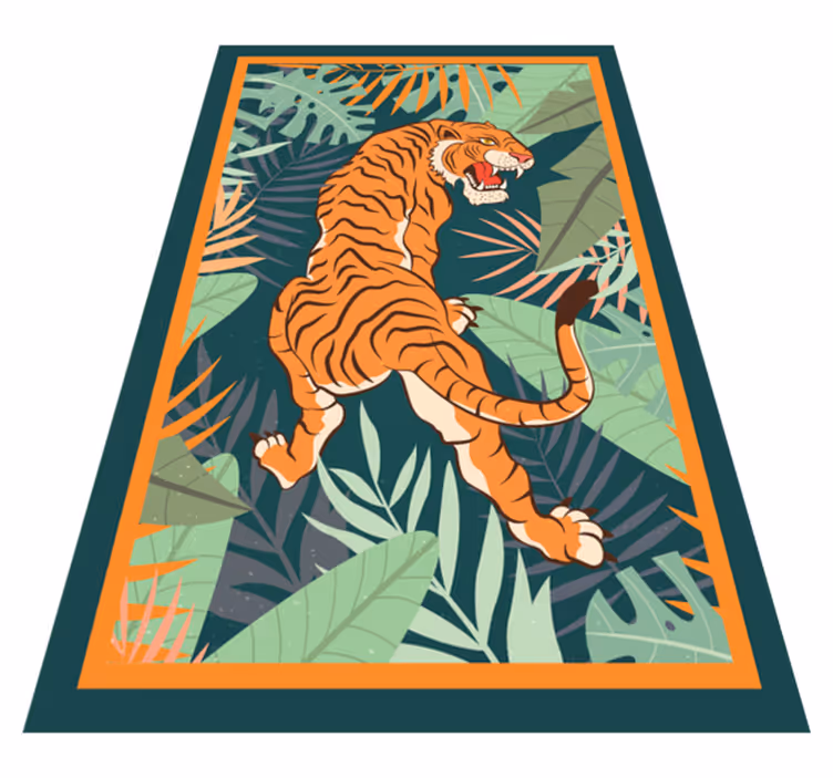 Vinil podovi životinja ilustracija žestokog tigra - TenStickers