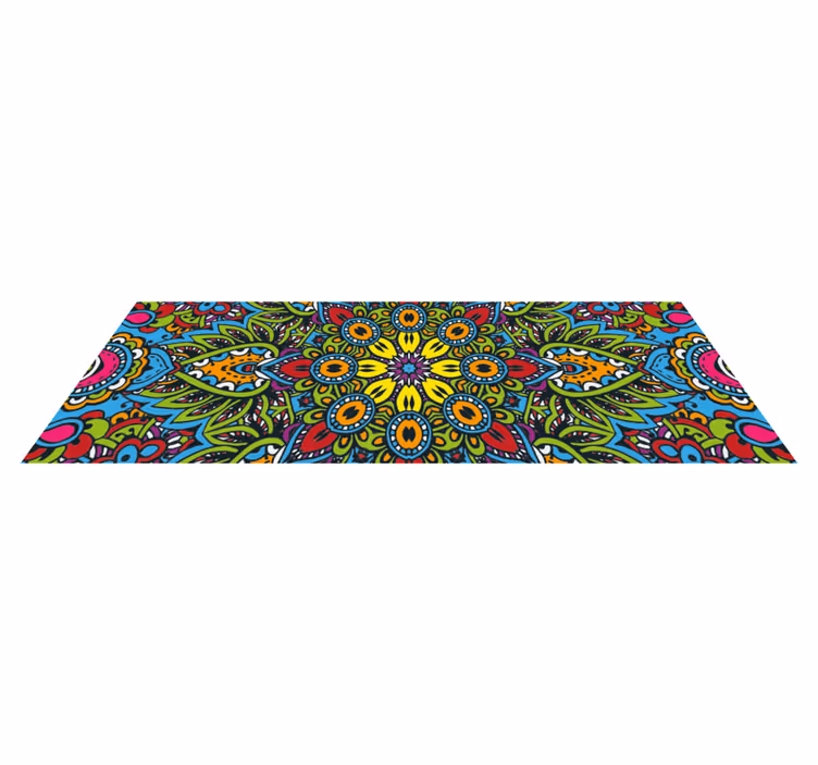 Vinil podovi mandala živopisni cvjetni uzorci - TenStickers