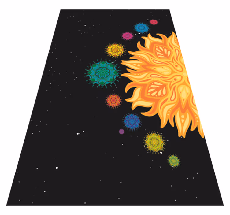 Vinil podovi mandala šareni motiv sunčevih zraka - TenStickers