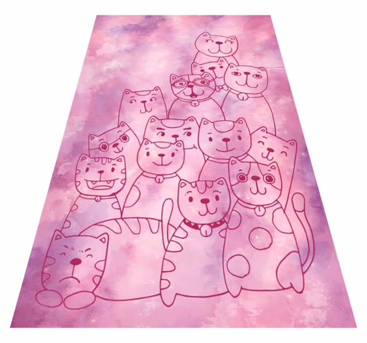 Drugi vinil podovi razigrano mačje okupljanje - TenStickers