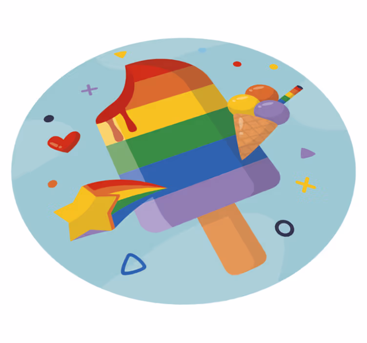 Drugi vinil podovi šareni sladoled - TenStickers