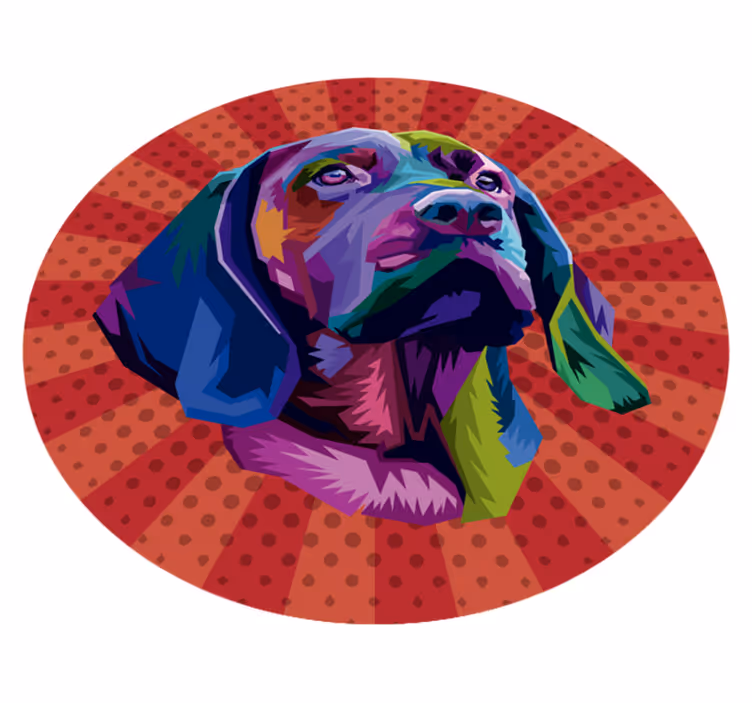 Pas pop art životinjski vinil tepih - TenStickers