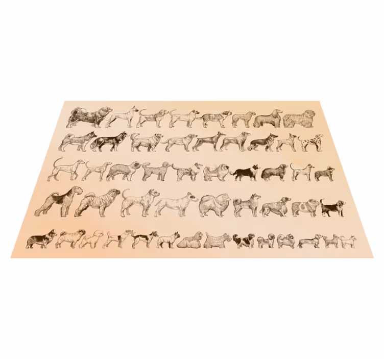 Vinil podovi životinja ilustracije bež pasa - TenStickers