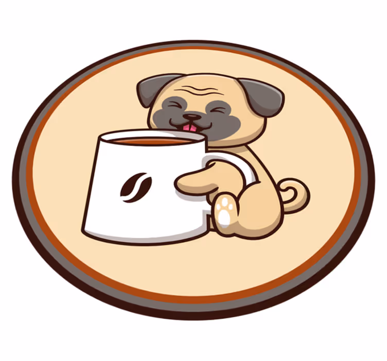 Kava mops životinja vinil prostirka - TenStickers
