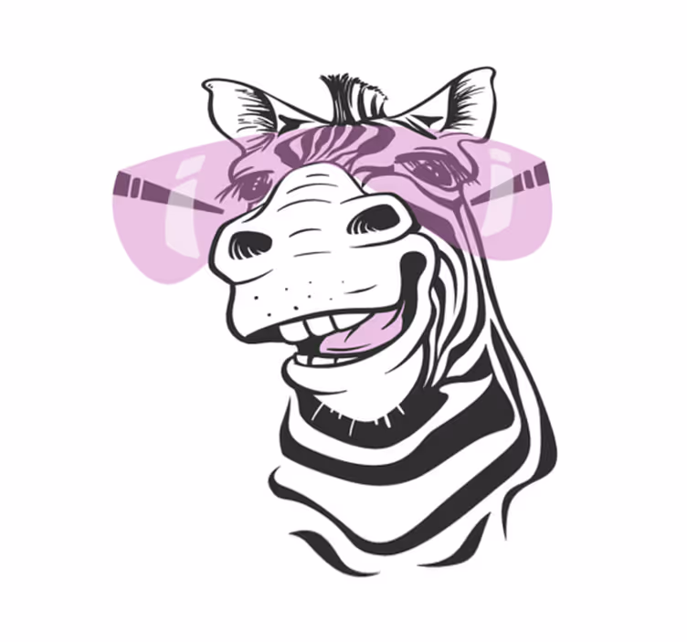 Vinil podovi životinja nasmijano zebrino lice - TenStickers