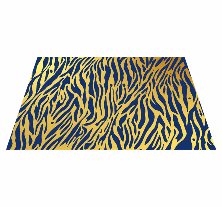 Zlatna i plava zebra životinjski print vinil prostirka - TenStickers