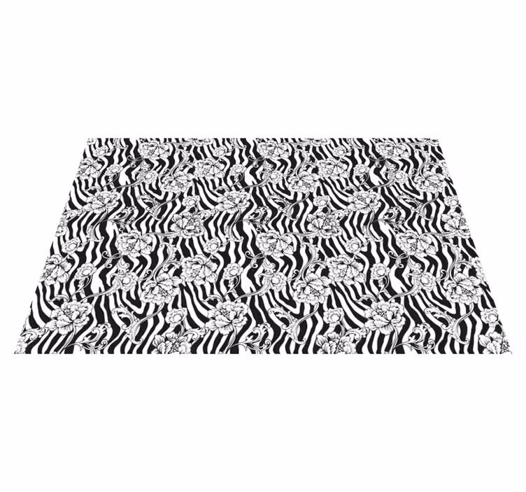 Zebra i cvijeće vinil tepih životinjskog printa - TenStickers