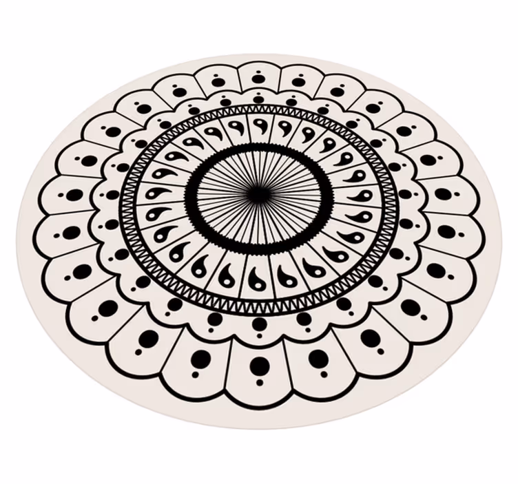 Kružni tepih za spavaću sobu boho mandala - TenStickers