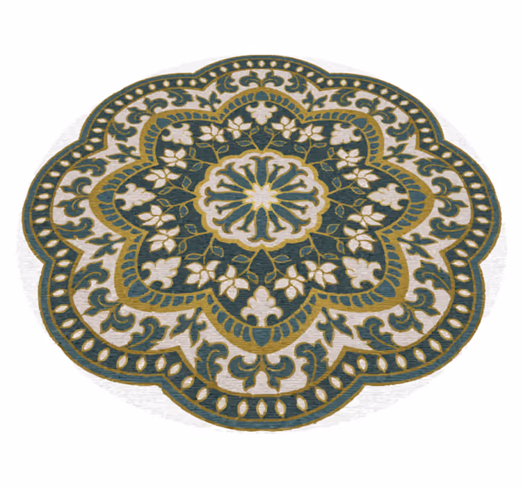 Vinil podovi mandala kružni zeleni cvjetni motiv - TenStickers
