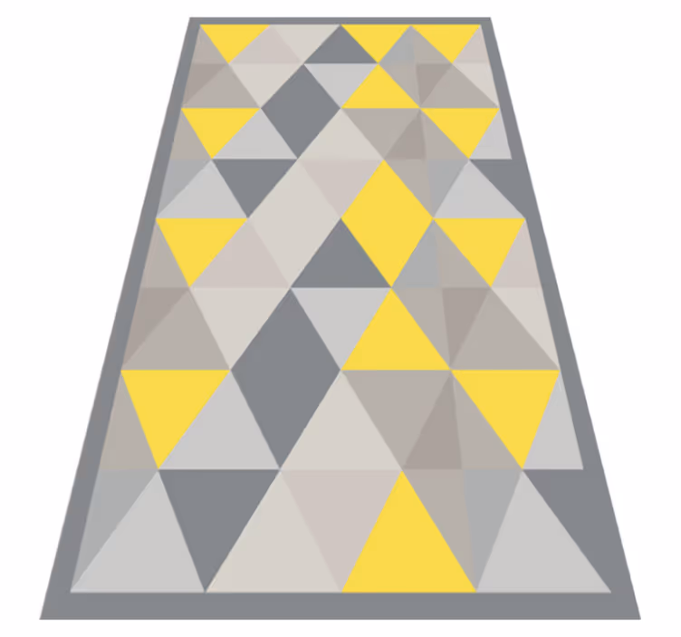 Vinil podovi geometrijski sivi i žuti trokuti - TenStickers