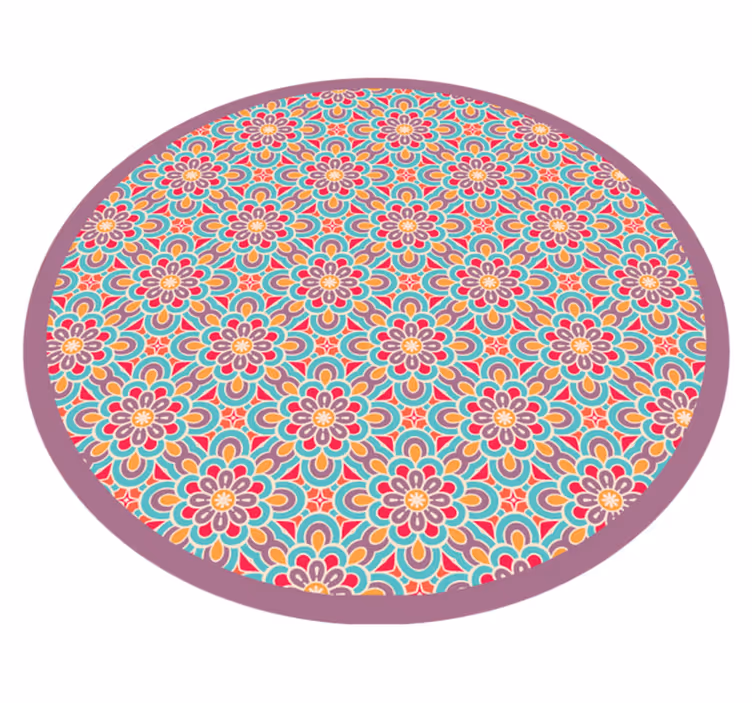 Vinil podovi mandala s vibrantnim cvjetnim uzorkom - TenStickers