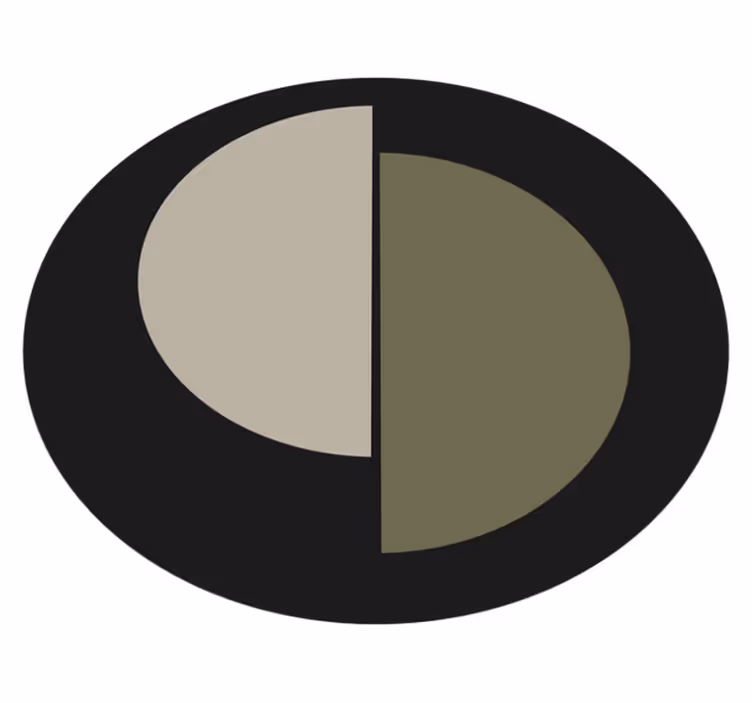Vinil podovi minimalistički dvobojni oval - TenStickers