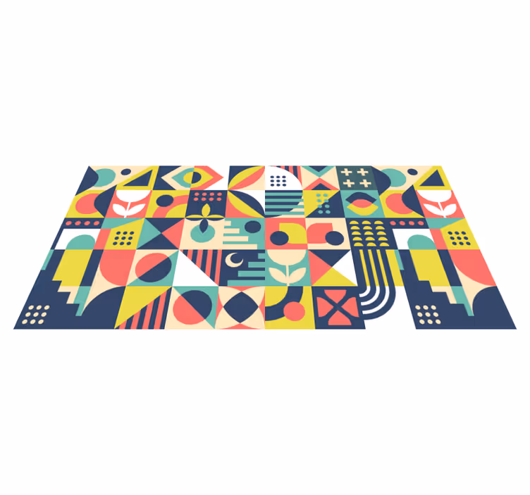 Vintage geometrijski mozaik vinil prostirka - TenStickers
