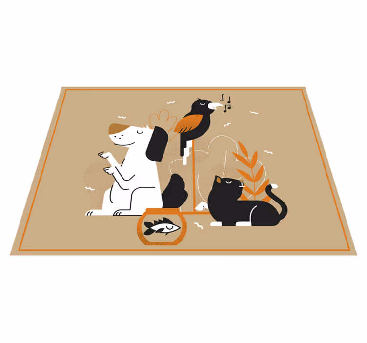 Vinil podovi životinja ilustracija bež kućnog ljubimca - TenStickers