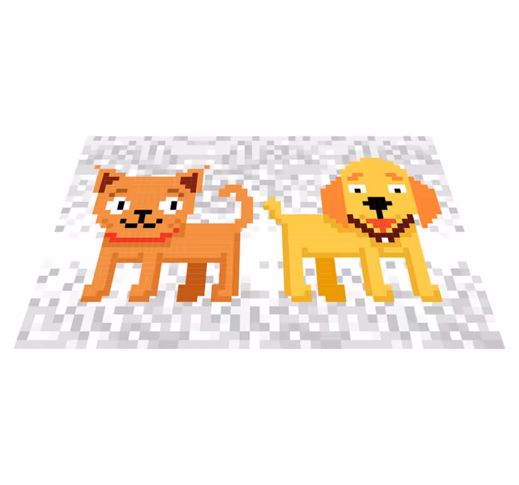 Pixel art kućni ljubimci životinjski tepih - TenStickers
