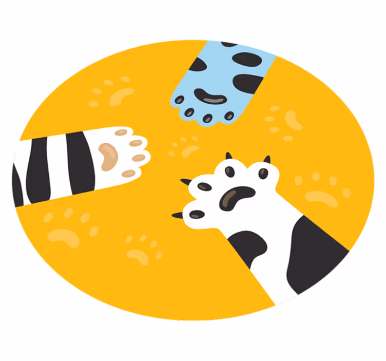 Tri mačje šape životinjski tepih - TenStickers