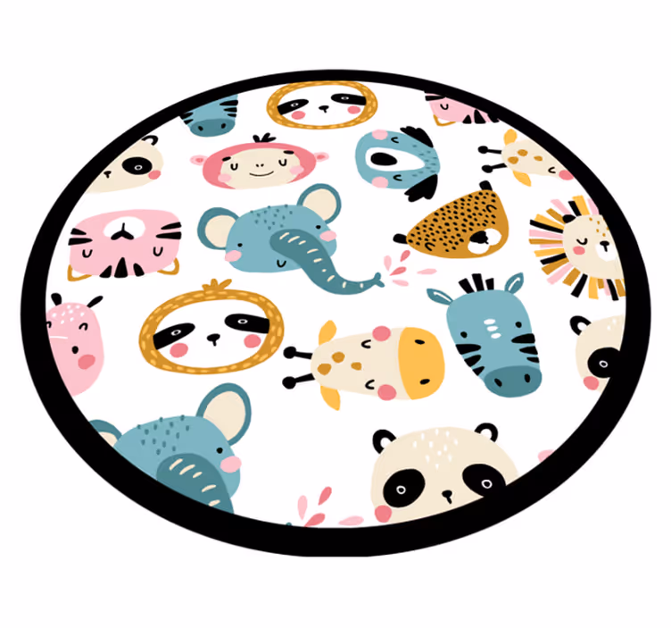 Vinil podovi djeca šarene životinje na safariju - TenStickers