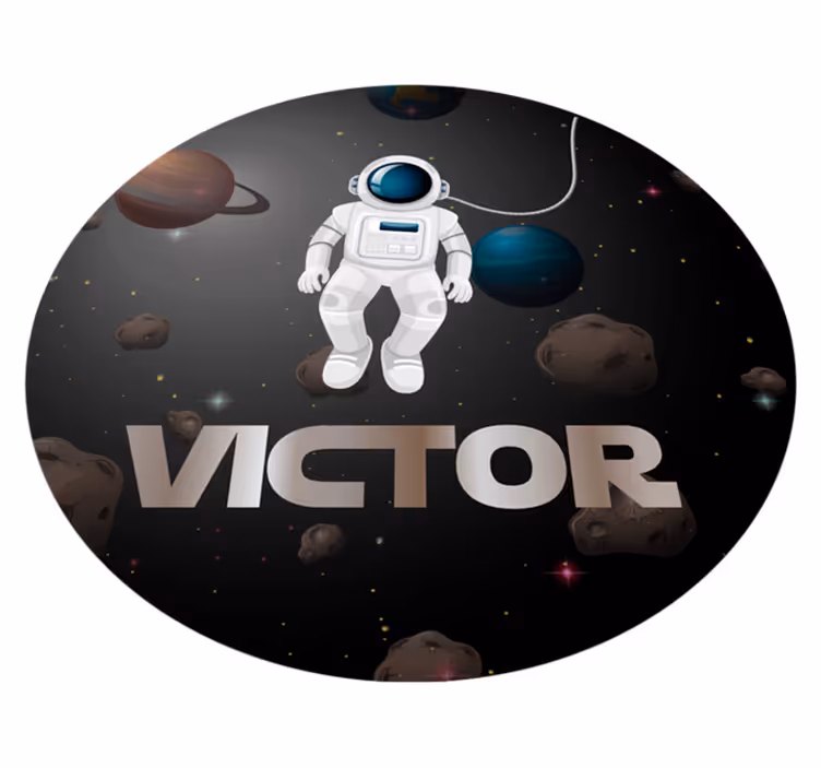 Drugi vinil podovi svemirski astronaut s imenom - TenStickers