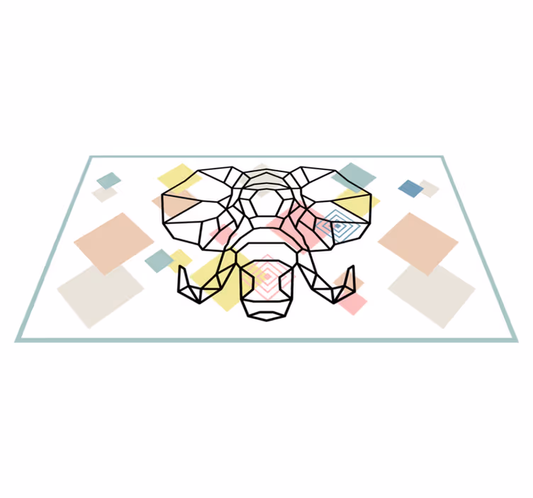Vinil podovi moderan origami glava slona - TenStickers