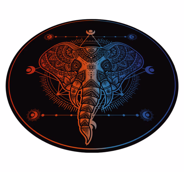 Vinil podovi mandala umjetnost slonova - TenStickers