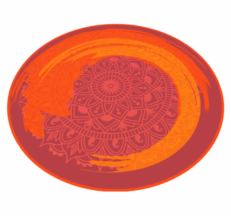 Narančasta gori mandala vinil prostirka - TenStickers