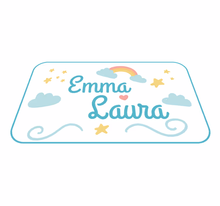 Drugi vinil podovi dvostruko ime s dugom - TenStickers