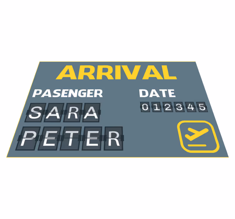 Karta dolaznog leta personalizirana prostirka - TenStickers