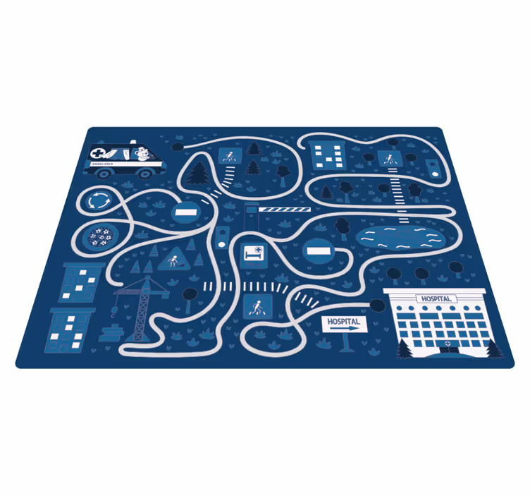 Vinil podovi ceste plava karta grada - TenStickers