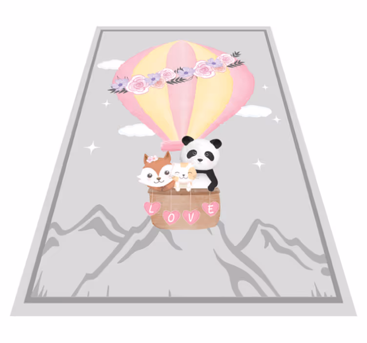 Nordijske životinje u zračnom balonu baby play mat - TenStickers