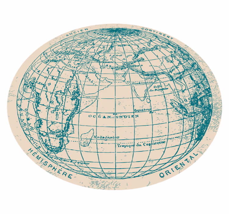 Vinil podovi karta svijeta dizajn geografskog globusa - TenStickers