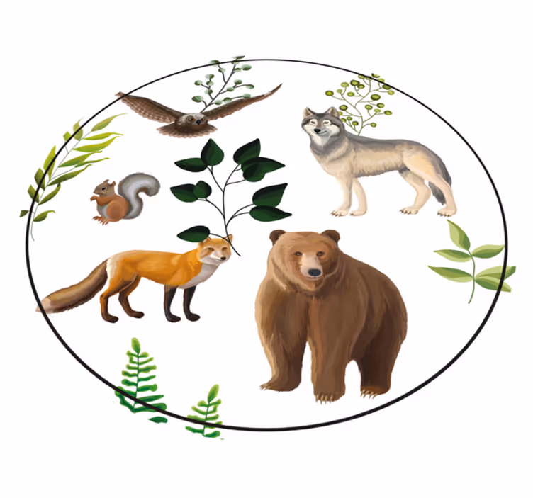Drugi vinil podovi prijateljska šumska stvorenja - TenStickers