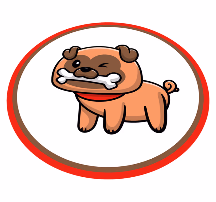 Vinil podovi životinja buldog s kosti - TenStickers