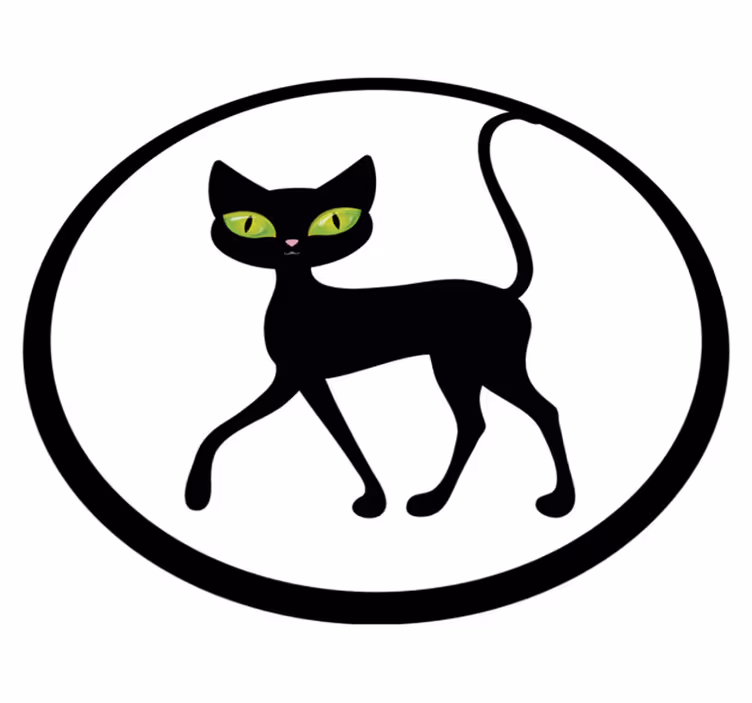 Vinil podovi životinja šarmantna crna mačka - TenStickers