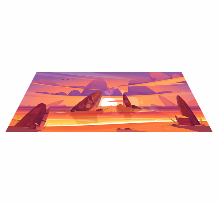 Vinil podovi priroda pogled na desert u zalasku sunca - TenStickers