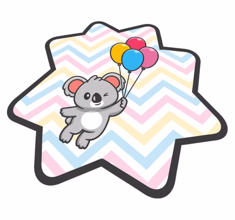 Vinil podovi djeca razigrani balon s koalom - TenStickers